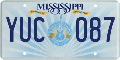 MS license plate YUC087