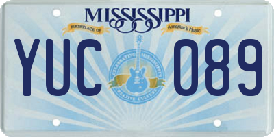 MS license plate YUC089