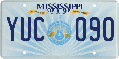 MS license plate YUC090