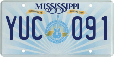 MS license plate YUC091
