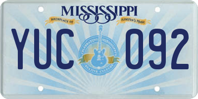 MS license plate YUC092