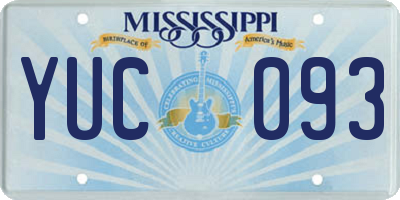 MS license plate YUC093