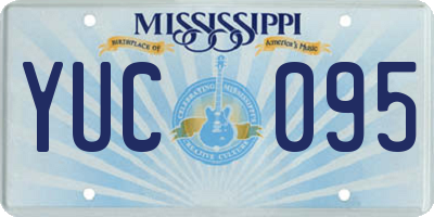MS license plate YUC095