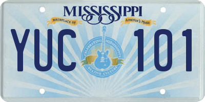 MS license plate YUC101