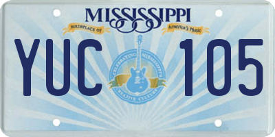 MS license plate YUC105