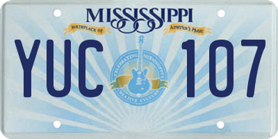 MS license plate YUC107