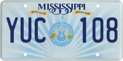 MS license plate YUC108
