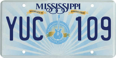 MS license plate YUC109