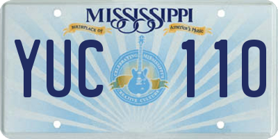 MS license plate YUC110