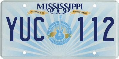 MS license plate YUC112