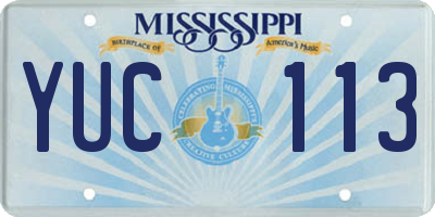 MS license plate YUC113
