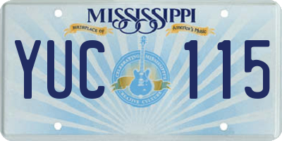 MS license plate YUC115