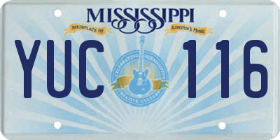 MS license plate YUC116