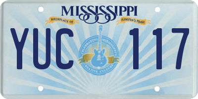 MS license plate YUC117
