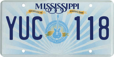 MS license plate YUC118