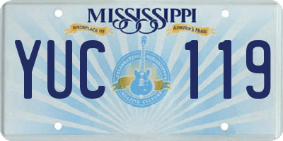 MS license plate YUC119