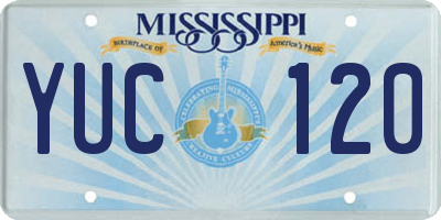 MS license plate YUC120