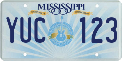 MS license plate YUC123