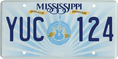 MS license plate YUC124