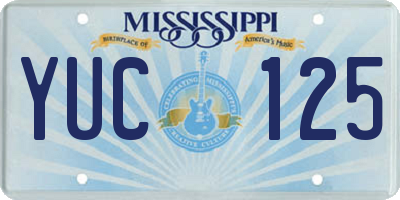 MS license plate YUC125