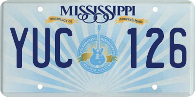 MS license plate YUC126