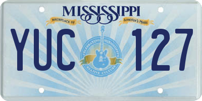 MS license plate YUC127