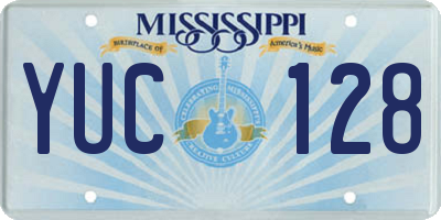 MS license plate YUC128