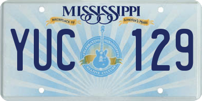 MS license plate YUC129