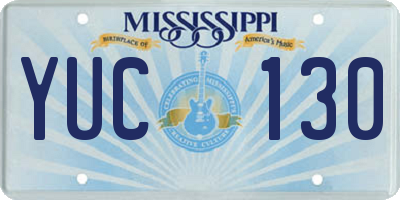 MS license plate YUC130