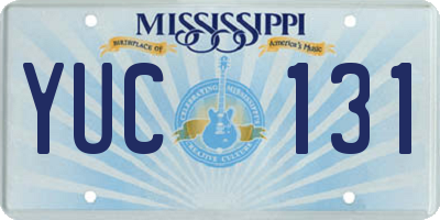 MS license plate YUC131
