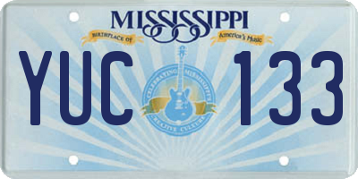 MS license plate YUC133