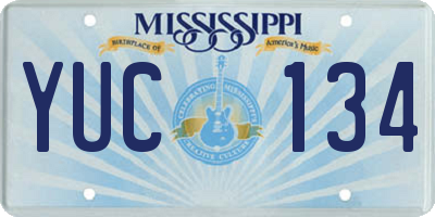 MS license plate YUC134