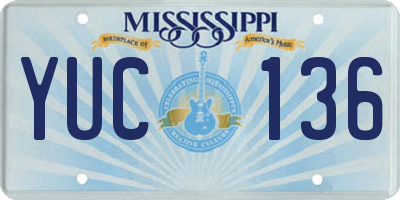 MS license plate YUC136
