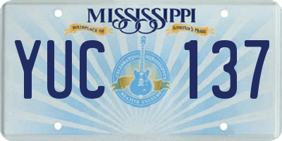 MS license plate YUC137