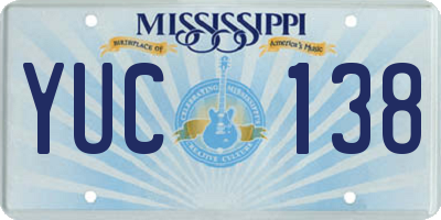 MS license plate YUC138