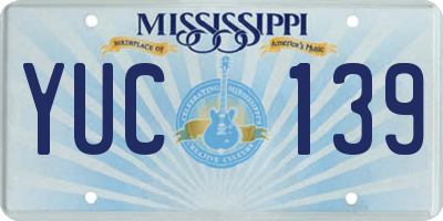 MS license plate YUC139