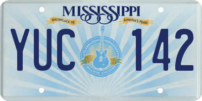 MS license plate YUC142