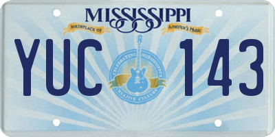 MS license plate YUC143