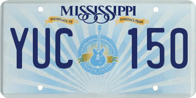 MS license plate YUC150