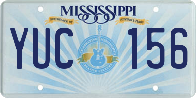 MS license plate YUC156