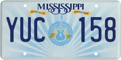 MS license plate YUC158