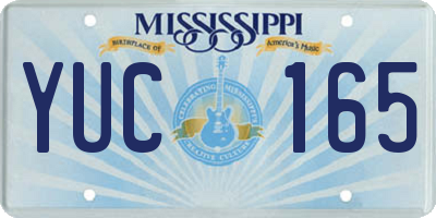 MS license plate YUC165
