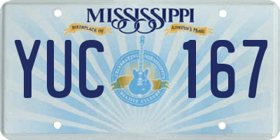 MS license plate YUC167