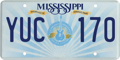 MS license plate YUC170