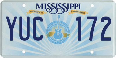 MS license plate YUC172