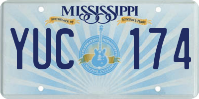 MS license plate YUC174