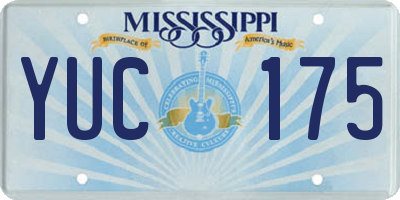 MS license plate YUC175