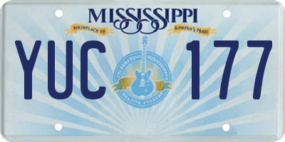 MS license plate YUC177
