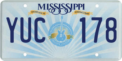 MS license plate YUC178