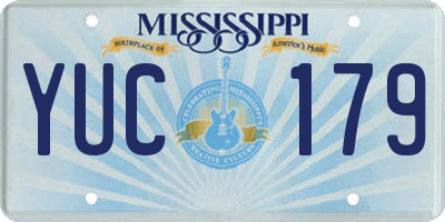 MS license plate YUC179